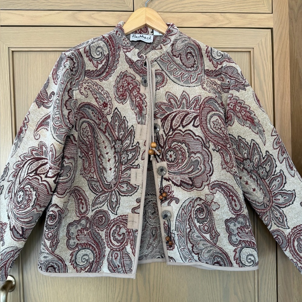 Vintage Flashback Paisley Boxy Tapestry Button Front Jacket / PM
